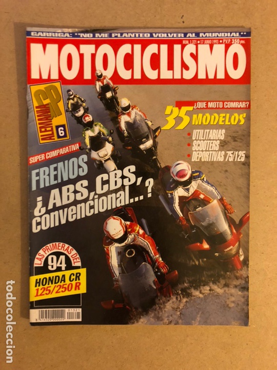 Autos und Motorr&auml;der: AUTOPISTA N&deg; 1321 (1993). HONDA CR 125/250 R, JUAN GARRIGA, G.P. ALEMANIA, INDOOR MADRID,...