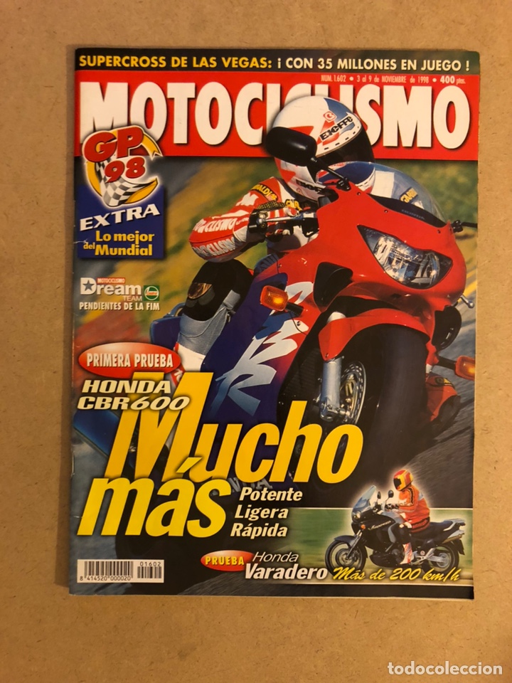 Autos und Motorr&auml;der: MOTOCICLISMO N&deg; 1602 (1998). HONDA CBR 600, HONDA VARADERO, EXTRA MUNDIAL G.P. 98,...