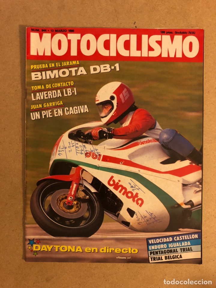 Coches y Motocicletas: MOTOCICLISMO N&deg; 944 (1986). BIMOTA DB-1, LAVERDA LB-1, JUAN GARRIGA, TRIAL, DAYTONA,..