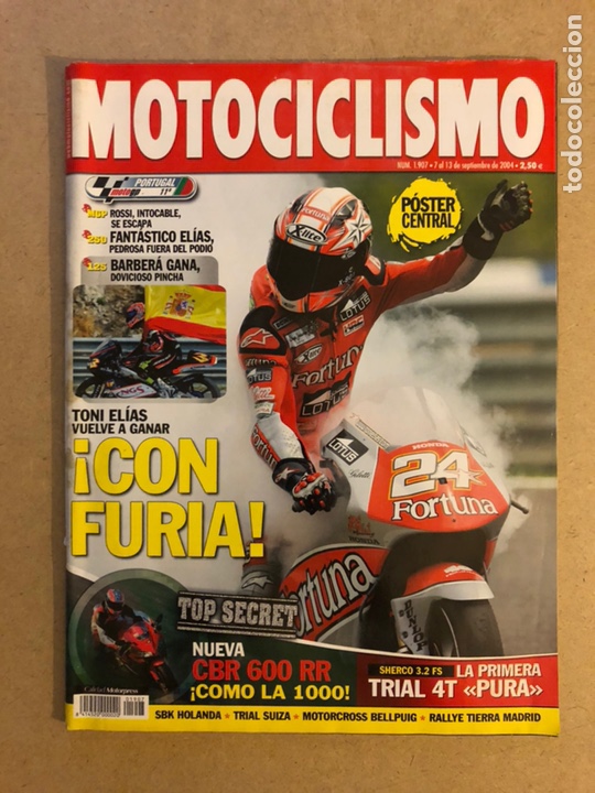 Cars and Motorcycles: MOTOCICLISMO N&deg; 1907 (2004). POSTER TONI EL&Iacute;AS, ROSSI, HONDA CBR 600 RR, SHERCO 3.2 FS,...