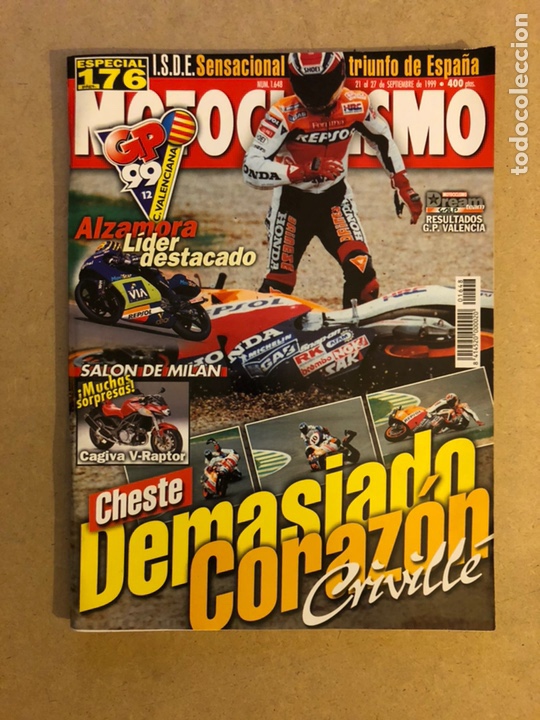 Automobili e Motociclette: MOTOCICLISMO N&deg; 1648 (1999). G.P. VALENCIA CRIVILL&Eacute;, ALZAMORA, CAGIVA V-RAPTOR,...