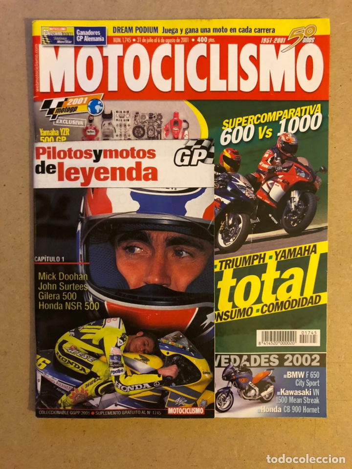 Cars and Motorcycles: MOTOCICLISMO N&deg; 1745 (2001). FASC&Iacute;CULO CAP&Iacute;TULO 1 PILOTOS Y MOTOS DE LEYENDA,COMPARATIVA 600 Vs 1000