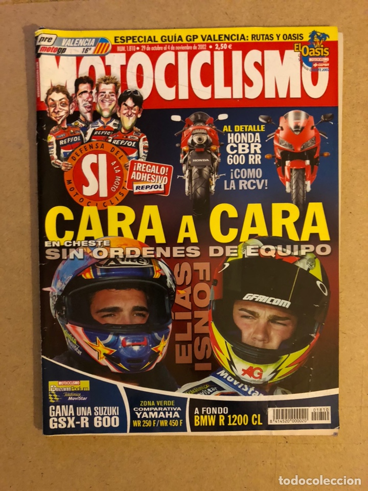 Automobili e Motociclette: MOTOCICLISMO N&deg; 1810 (2002). HONDA CBR 600 RR, ELIAS Vs FONSI, SUZUKI GSXR 600, YAMAHA WR 250 F/WR 4