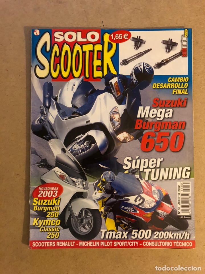 Automobili e Motociclette: SOLO SCOOTER N&deg;35 (2002). SUZUKI MEGA BURGMAN 650, KYMCO CLASSIC 250, TMAX 500,...