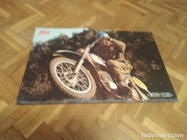 Automobili e Motociclette: POSTER REVISTA MOTOCICLISMO A&Ntilde;O 1977. J. CHOVANBIK. JAWA. MEDIDAS 49X31,50 CM.