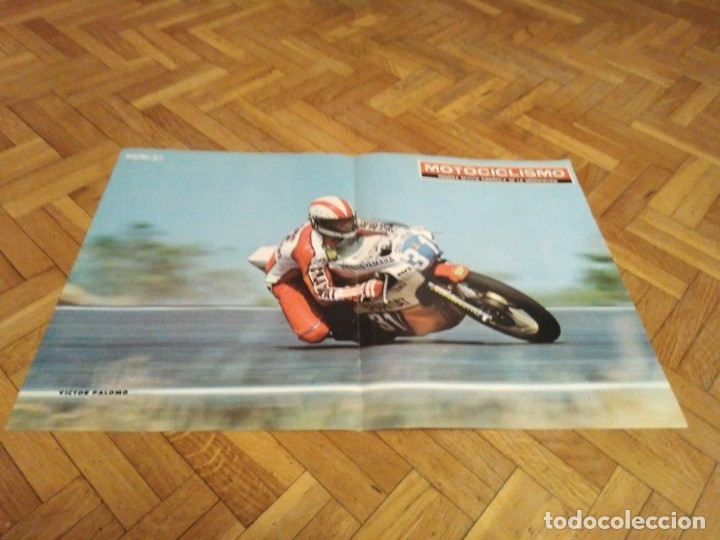 Automobili e Motociclette: POSTER REVISTA MOTOCICLISMO A&Ntilde;O 1977. VICTOR PALOMO. MEDIDAS 47X31 CM APROX.