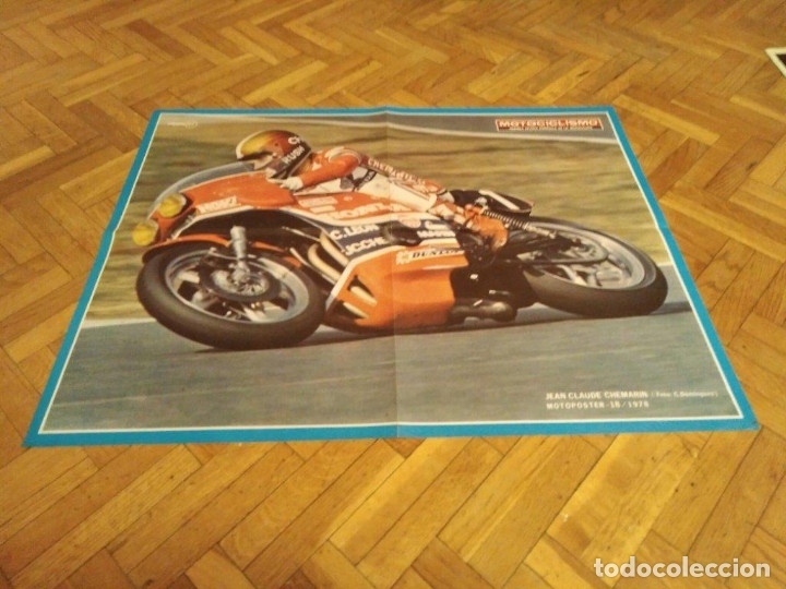 Autos und Motorr&auml;der: POSTER REVISTA MOTOCICLISMO A&Ntilde;O 1978. JEAN CLAUDE CHEMARIN. MEDIDAS 53X42 CM APROX.