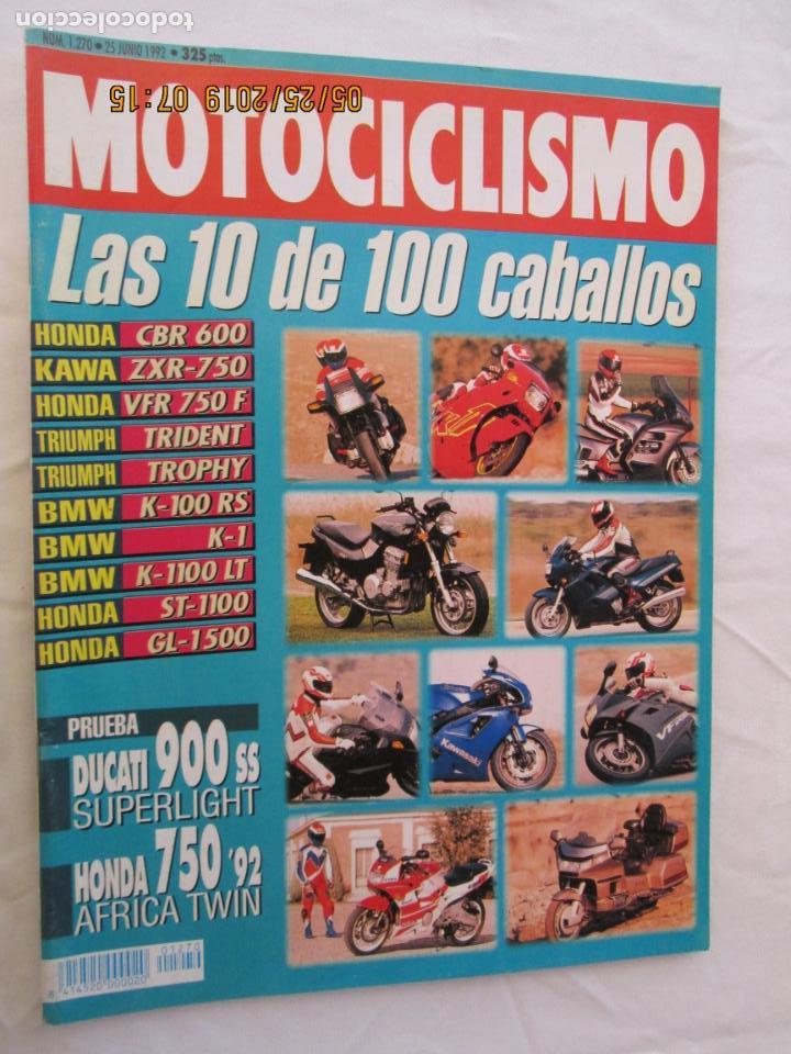 Autos und Motorr&auml;der: MOTOCICLISMO REVISTA N&ordm; 1270 JUNIO 1992 - LAS 10 DE 100 CABALLOS...