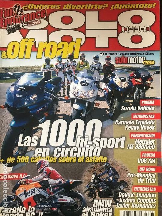 Coches y Motocicletas: SOLO MOTO ACTUAL - N&ordm; 1297 - ABRIL 2001 - HONDA RC 211V SUZUKI VOLUSIA METZELER ME330/550