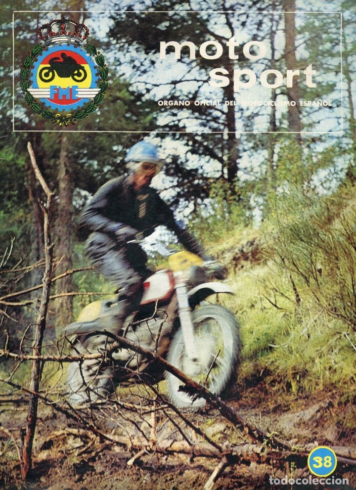 Automobili e Motociclette: MOTO SPORT N&ordm; 38 -ANGEL NIETO -XX CAMPEONATO MOTO-CROS -BENJAMIN GRAU - AGOSTINI -ESCUDER A&Ntilde;O 1974