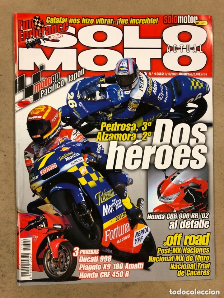 Carros e motociclos: SOLO MOTO ACTUAL N&deg; 1322 (9/10/2001). VER SUMARIO EN FOTOGRAF&Iacute;AS. MUY BUEN ESTADO.