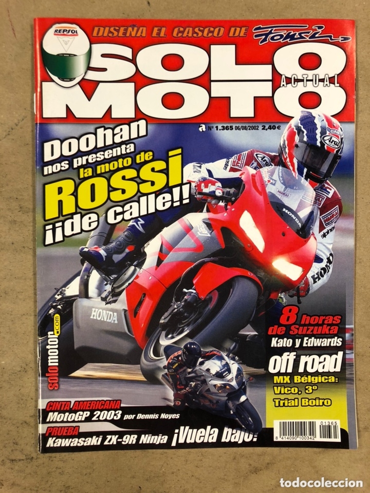 Carros e motociclos: SOLO MOTO ACTUAL N&deg; 1365 (6/8/2002). VER SUMARIO EN FOTOGRAF&Iacute;AS. MUY BUEN ESTADO.