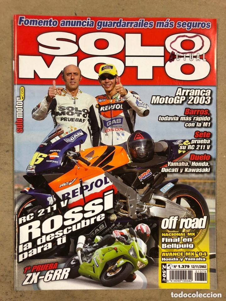 Carros e motociclos: SOLO MOTO ACTUAL N&deg; 1379 (12/11/2002). VER SUMARIO EN FOTOGRAF&Iacute;AS. MUY BUEN ESTADO.
