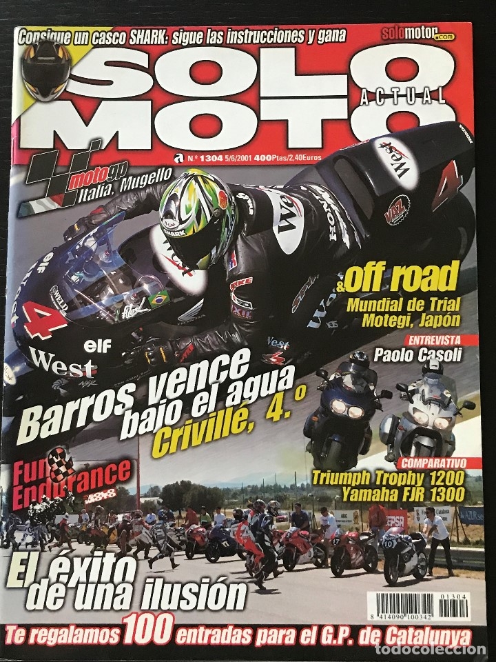 Automobili e Motociclette: SOLO MOTO ACTUAL - N&ordm; 1304 - JUNIO 2001 - YAMAHA FJR 1300 TRIUMPH TROPHY 1200 GAMA YAMAHA 150/125