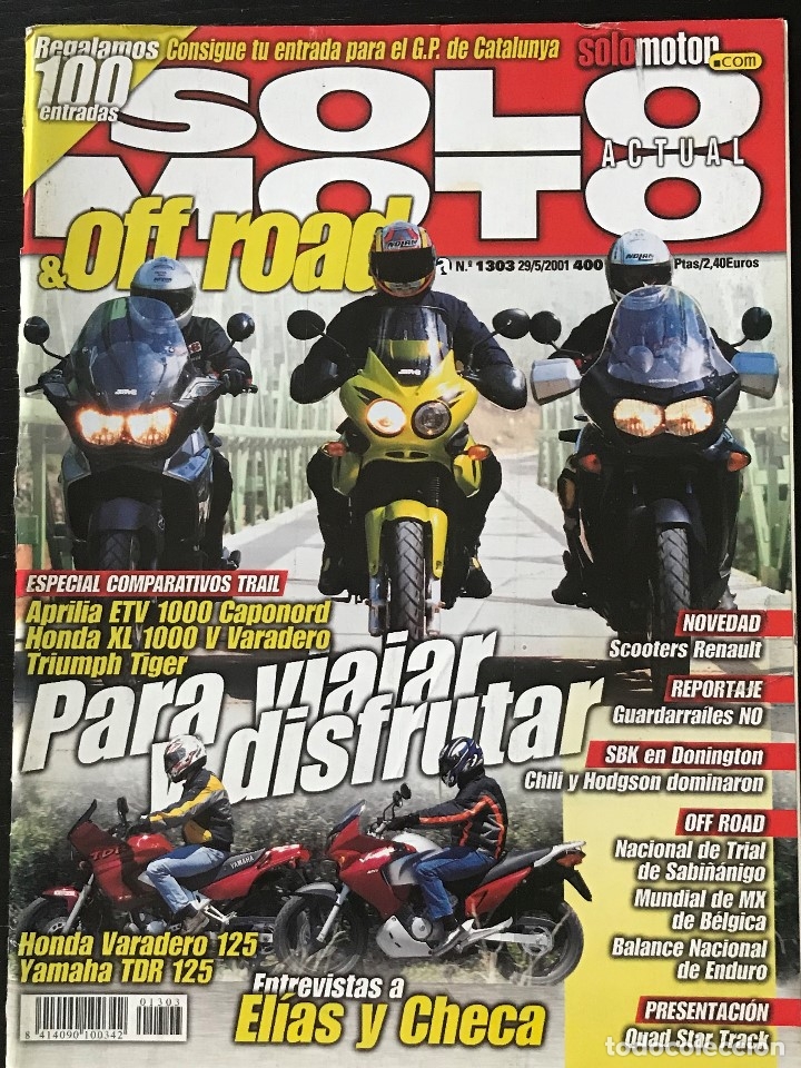 Automobili e Motociclette: SOLO MOTO ACTUAL - N&ordm; 1303 - MAYO 2001 - APRILIA ETV 1000 HONDA XL 1000 TRIUMPH TIGER 955I
