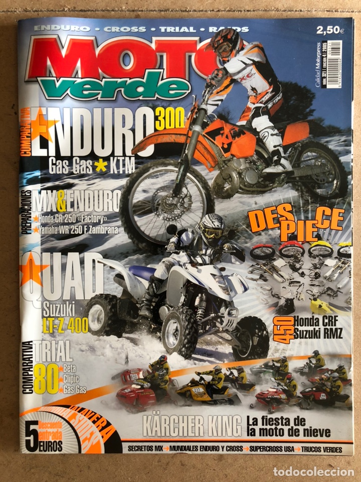 Coches y Motocicletas: MOTO VERDE N&deg; 321 (2005). ENDURO - CROSS - TRIAL - RAIDS. GAS GAS, KTM, SUZUKI, BETA, CLIPIC,...