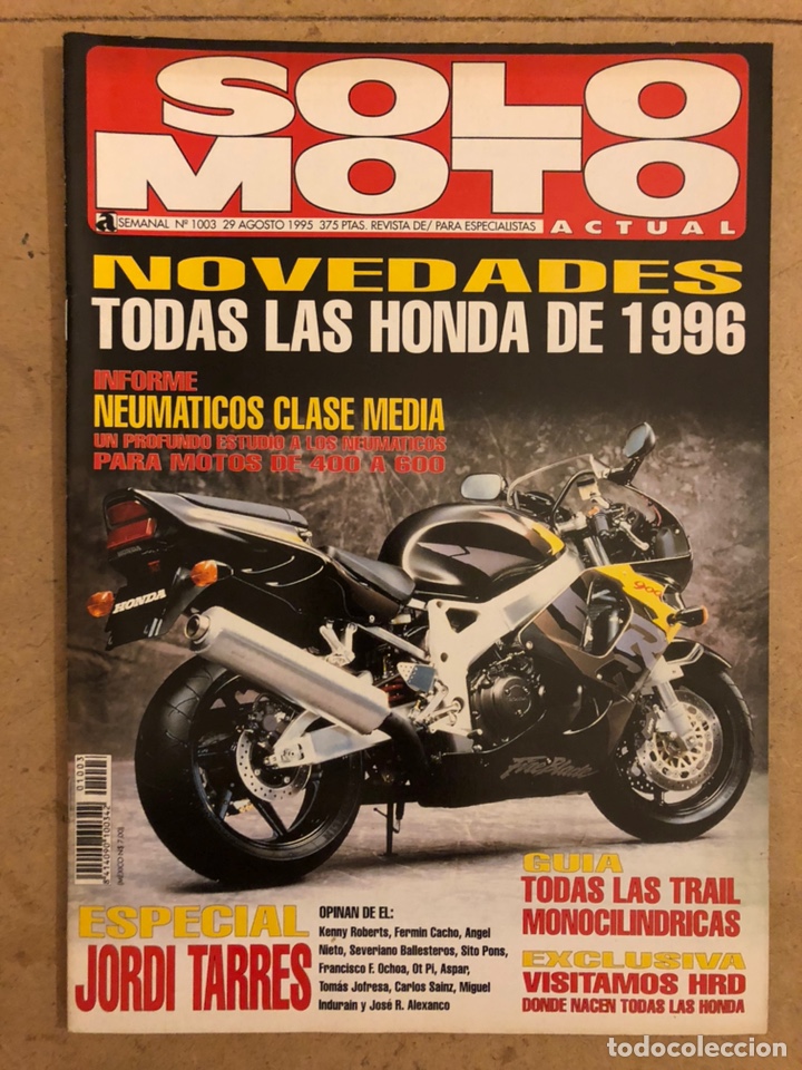 Carros e motociclos: SOLO MOTO ACTUAL N&deg; 1003 (1995). ESPECIAL JORDI TARR&Eacute;S, TODAS LAS TRAIL MONOCILINFRICAS