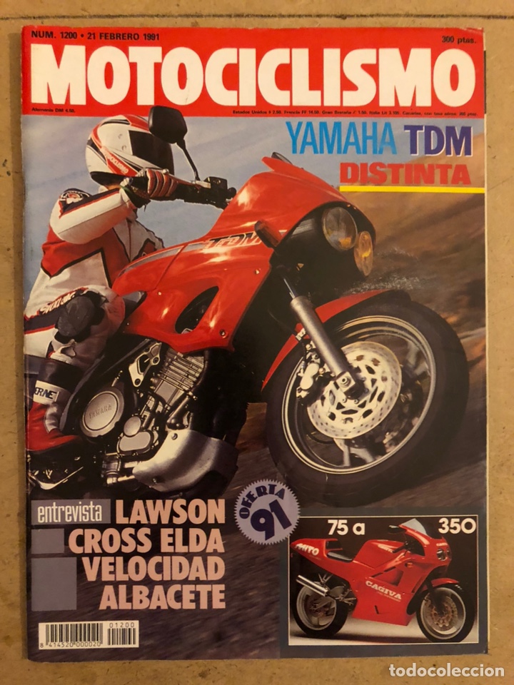Automobili e Motociclette: MOTOCICLISMO N&deg; 1200 (1991). YAMAHA TDM, EDDIE LAWSON, CROSS ELDA, VELOCIDAD ALBACETE,...