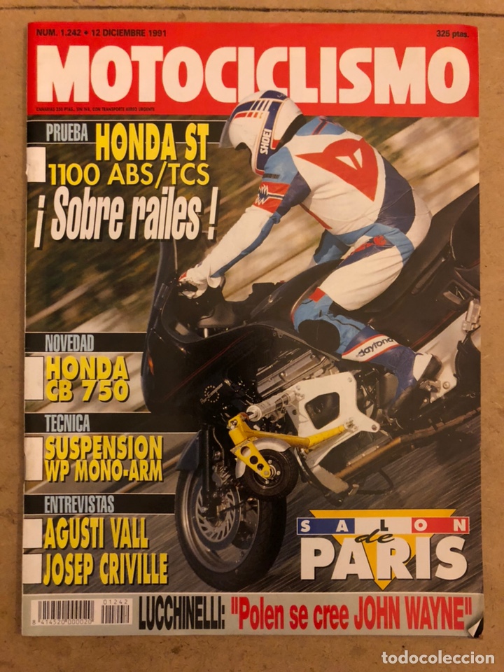 Automobili e Motociclette: MOTOCICLISMO N&deg; 1242 (1991). HONDA ST 1100 ABS/TCS, HONDA CB 750, SUSPENSI&Oacute;N WP MONO-ARM,...