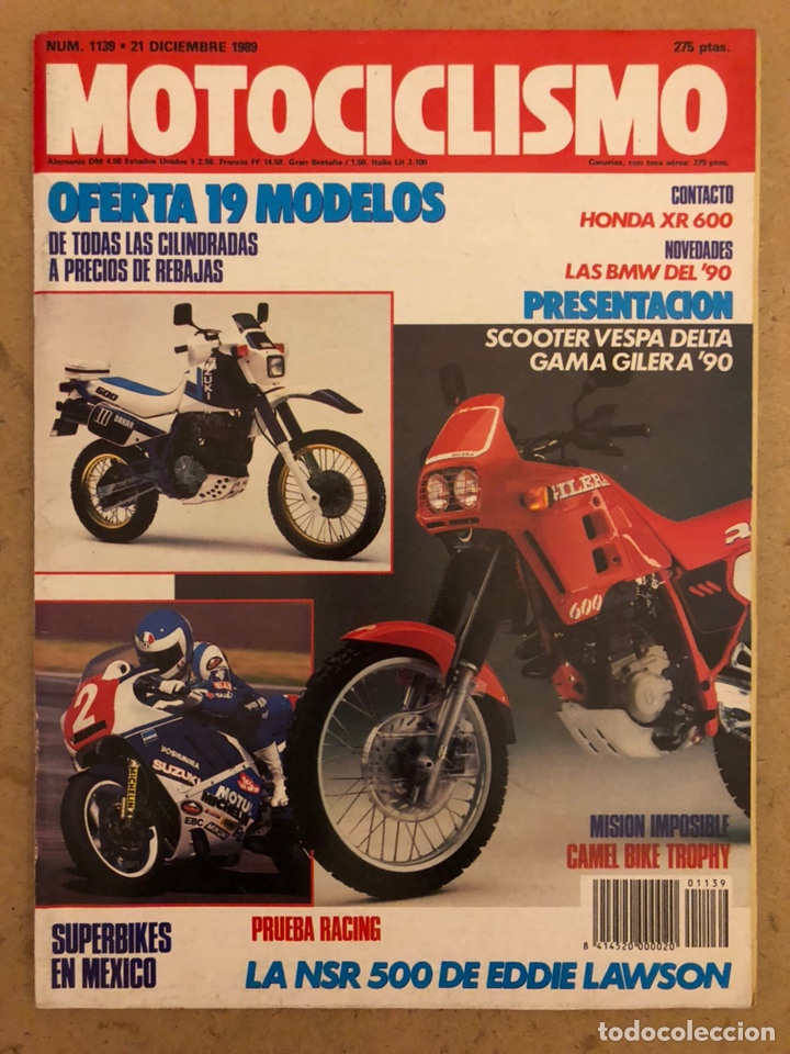 Automobili e Motociclette: MOTOCICLISMO N&deg; 1139 (1989). HONDA XR 600, NSR 500 EDDIE LAWSON, GAMA GULERA Y BMW,...