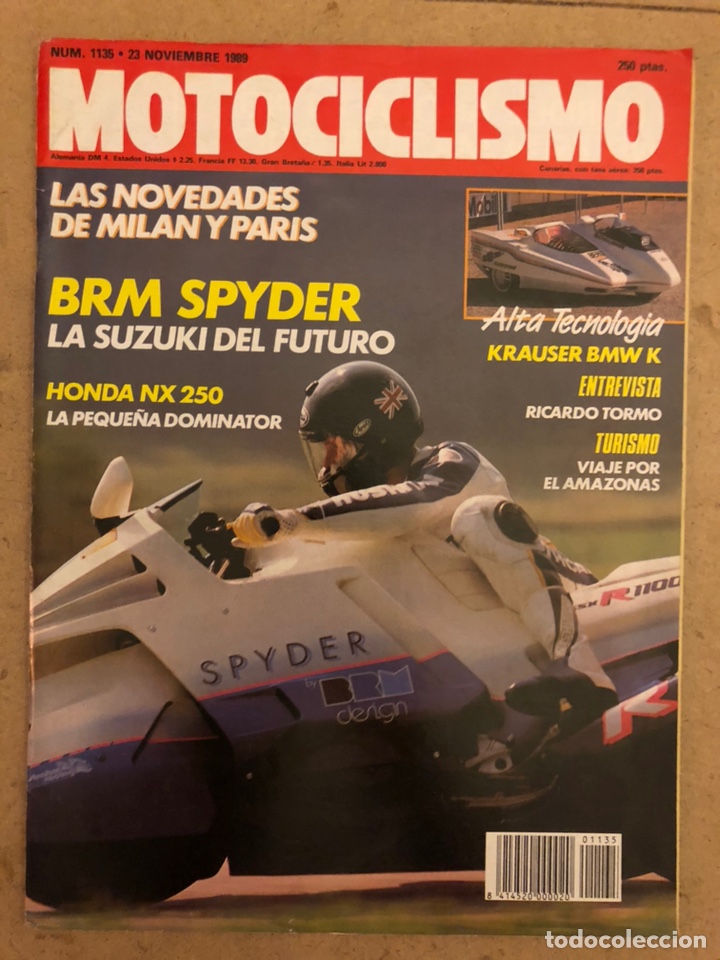 Automobili e Motociclette: MOTOCICLISMO N&deg; 1135 (1989). KRAUSER BMW R, HONDA NX 250, BMW SPYDER, RICARDO TORMO,...