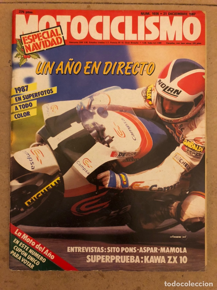 Autos und Motorr&auml;der: MOTOCICLISMO N&deg; 1036 (1987). EXTRA NAVIDAD, KAWA ZX 10, SITO PONS, ASPAR, MAMOLA,...