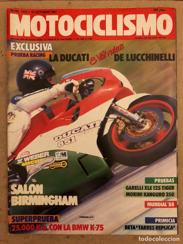 Autos und Motorr&auml;der: MOTOCICLISMO N&deg; 1025 (1987). BMW K-75, GARELLI 125 TIGER, MORONI KANGURO 350, BETA TARRES REPLICA