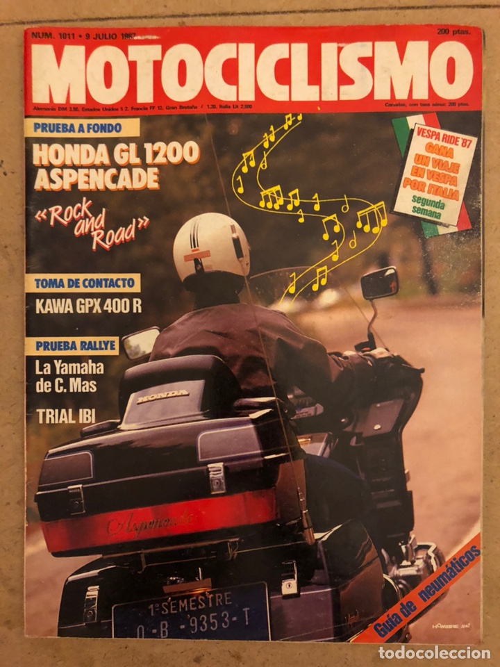 Autos und Motorr&auml;der: MOTOCICLISMO N&deg; 1011 (1987). HONDA GL 1200, KAWA GPX 400 R, TRIAL IBI,...
