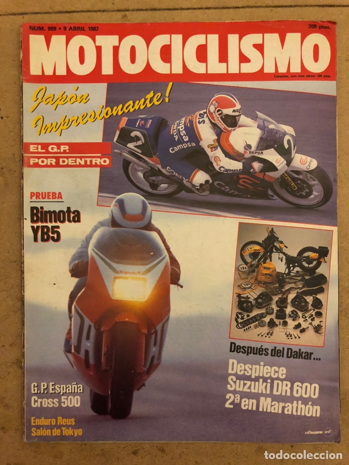Autos und Motorr&auml;der: MOTOCICLISMO N&deg; 999 (1987). BIMOTA YB5, DESPIECE DEL DAKAR, CROSS 500, ENDURO REUS,...