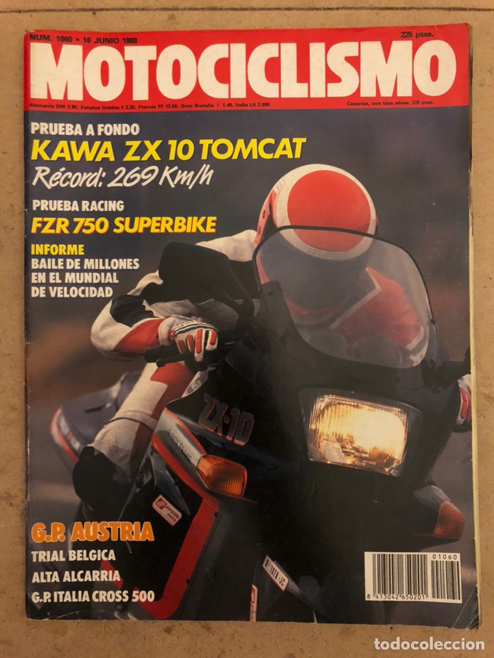 Autos und Motorr&auml;der: MOTOCICLISMO N&deg; 1060 (1988). KAWA ZX 10 TOMCAT, FZR 750 SUPERBIKE, TRIAL B&Eacute;LGICA, G.P. ITALIA CROSS