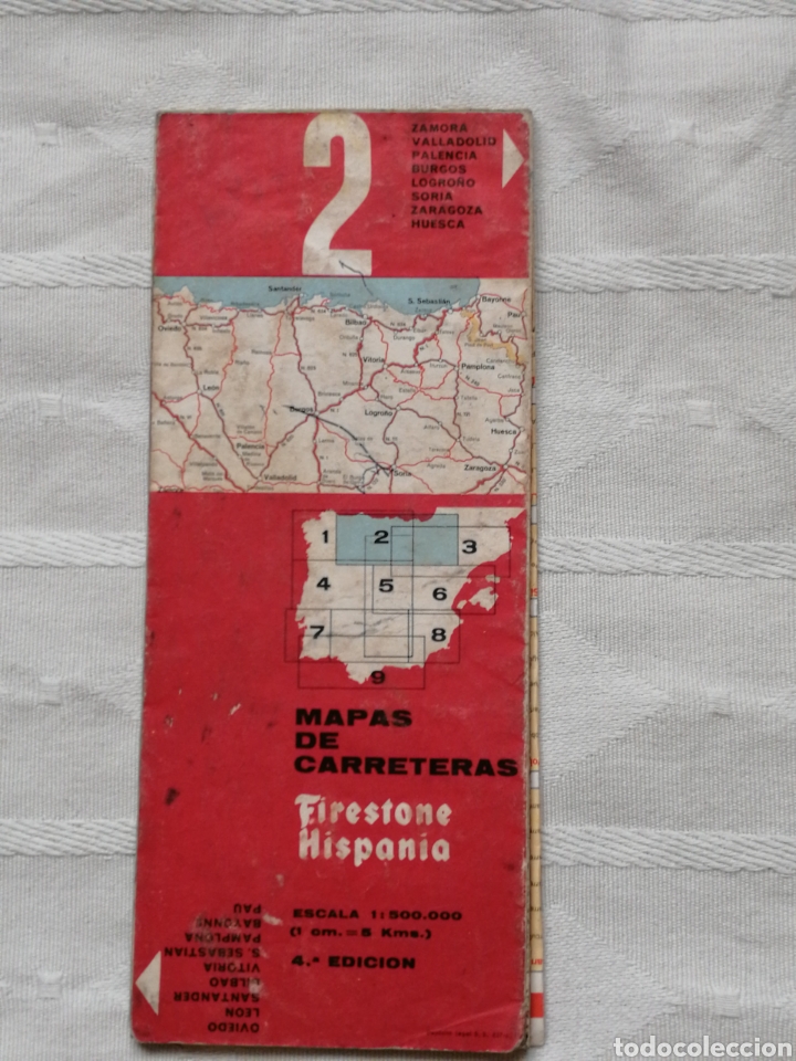 Coches y Motocicletas: MAPA CARRETERAS FIRESTONE HISPANIA N&ordm; 2. 4&ordf; EDICION 1967 In 8&ordm; prolongado 8x4