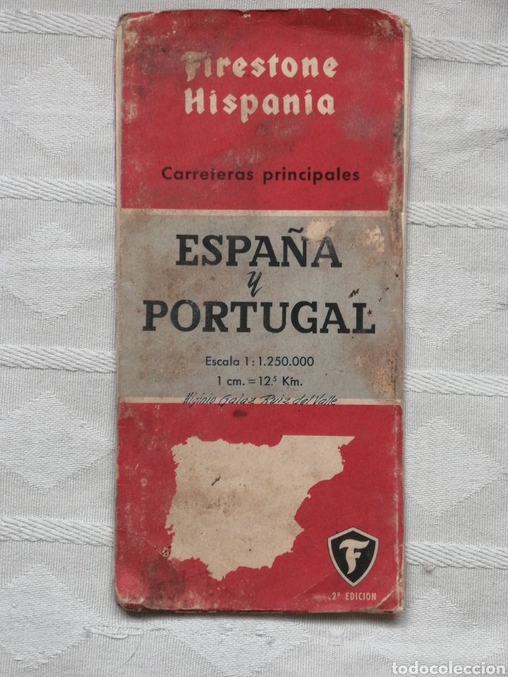 Coches y Motocicletas: MAPA CARRETERAS FIRESTONE HISPANIA Espa&ntilde;a y portugal 2&ordf; EDICION 1964 In 4&ordm; prolongado 8x4