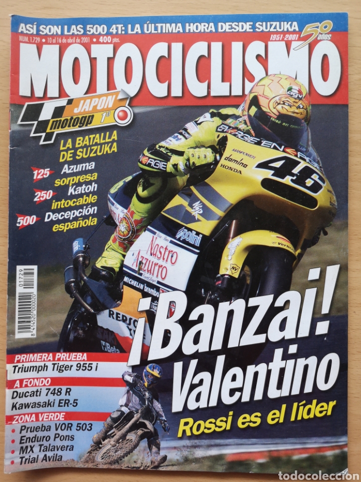 Coches y Motocicletas: MOTOCICLISMO N&ordm; 1729 TRIUMPH TIGER 955 DUCATI 748 R KAWASAKI ER5 VOR 503 CROSS GP JAPON ROSSI