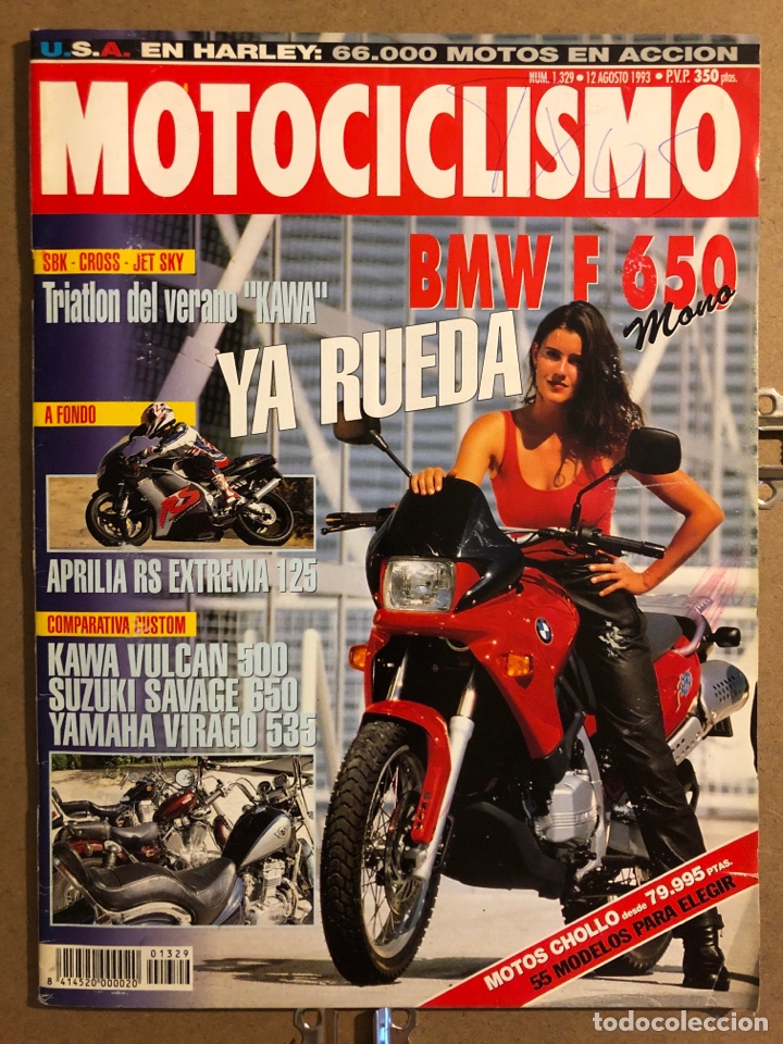 Autos und Motorr&auml;der: MOTOCICLISMO N&deg; 1329 (AGOSTO 1993). BMW F 650, APRILIA RS EXTREMA 125, KAWA VULCAN 500,...
