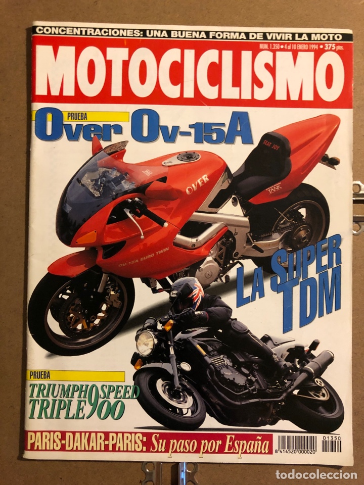 Coches y Motocicletas: MOTOCICLISMO N&deg; 1350 (ENERO 1994). TRIUMPH TRIPLE 900, OVER OV-15A, PAR&Iacute;S-DAKAR-PARIS,...
