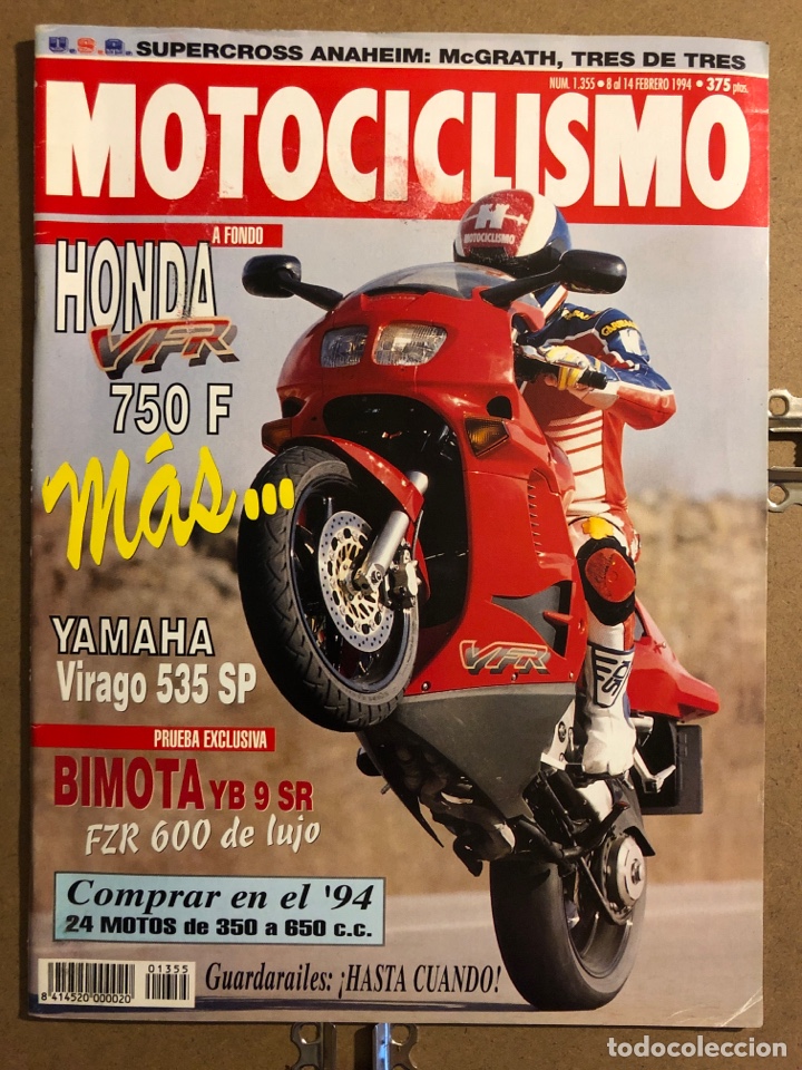 Coches y Motocicletas: MOTOCICLISMO N&deg; 1355 (FEBRERO 1994). HONDA VFR 759 F, BIMOTA TB 9 SR, SUPERCROSS,...