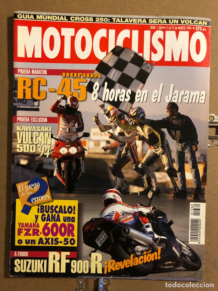 Coches y Motocicletas: MOTOCICLISMO N&deg; 1360 (MARZO 1994). HONDA RC-45, YAMAHA FZR-600R, SUZUKI RF 900 R,...