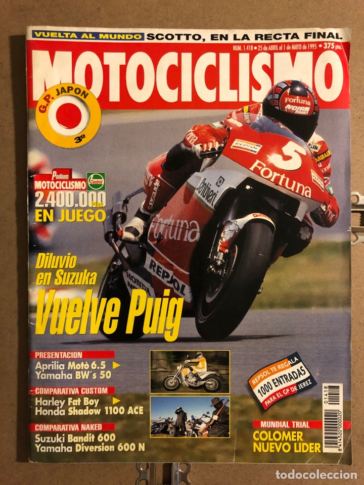 Automobili e Motociclette: MOTOCICLISMO N&deg; 1418 (ABRIL 1995). APRILIA MOT&Oacute; 6.5, YAMAHA BW&rsquo;s 50, HARLEY FAT BOY, HONDA SHADOW