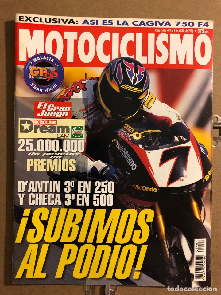 Coches y Motocicletas: MOTOCICLISMO N&deg; 1467 (ABRIL 1996). CAGIVA 750 F4, G.P. MALASIA D&rsquo;ANTIN, CHECA,...