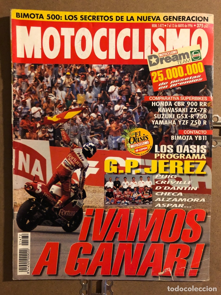 Coches y Motocicletas: MOTOCICLISMO N&deg; 1472 (MAYO 1996). HONDA CBR 900 RR, KAWA ZX-7R, SUZUKI GSX-R 750,...