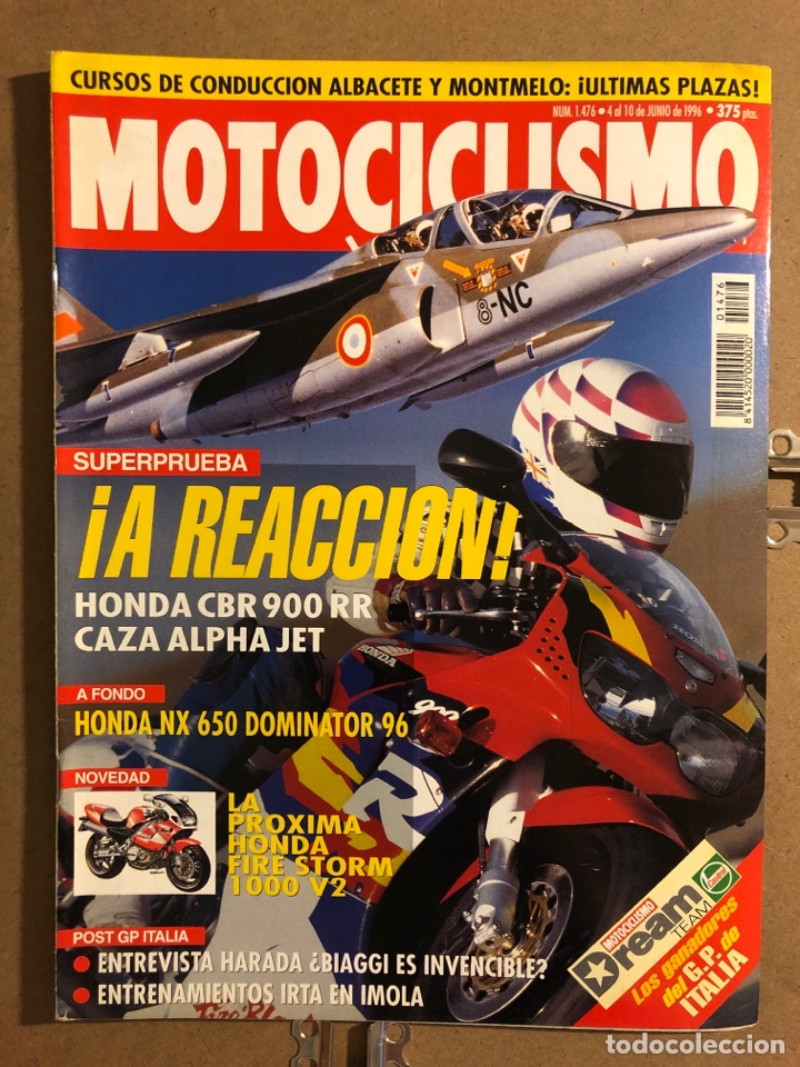 Automobili e Motociclette: MOTOCICLISMO N&deg; 1476 (JUNIO 1996). HONDA CBR 900 RR, HONDA NX 650 DOMINATOR, HONDA FIRE STORM 1000