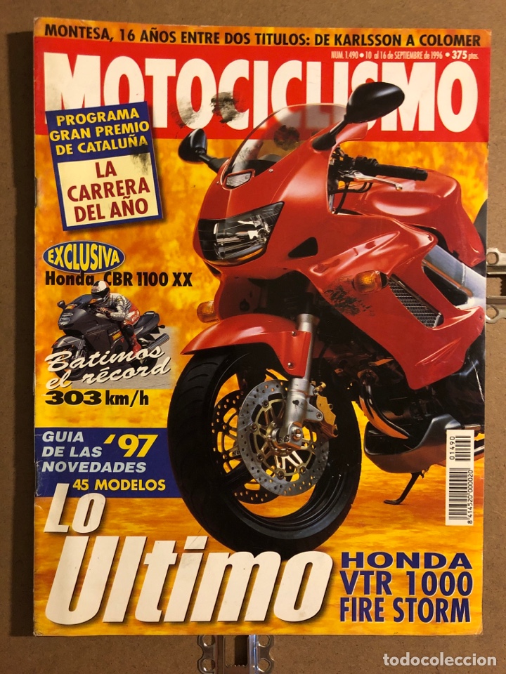 Coches y Motocicletas: MOTOCICLISMO N&deg; 1490 (SEPTIEMBRE 1996). HONDA CBR 1100 XX, HONDA VTR 1000 FIRE STORM, MONTESA