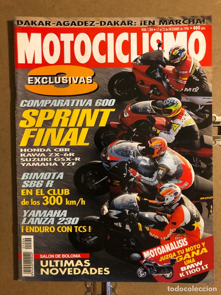 Coches y Motocicletas: MOTOCICLISMO N&deg; 1504 (DICIEMBRE 1996). BIMOTA SB6 R, HONDA CBR VS KAWA ZX-6R vs SUZUKI GSX-R