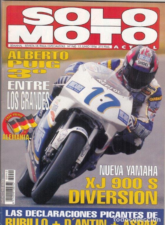 Automobili e Motociclette: REVISTA SOLO MOTO ACTUAL N&ordm; 940 A&Ntilde;O 1994. PRUEBA: ALFER VR 250. PRES: YAMAHA XJ 900 S DIVERSION.