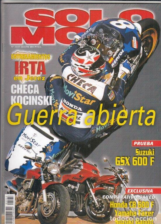 Automobili e Motociclette: REVISTA SOLO MOTO ACUTAL N&ordm; 1133 A&Ntilde;O 1998. PSUZUIKI GSX 600 F. COMP: HONDA CB 600 F, YZF 600 FAZER.