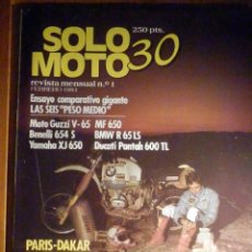 Coches y Motocicletas: SOLO MOTO TREINTA,30 - Nº 1 - FEBRERO 1983 - GUZZI V-65 MF 650, BENELLI 654 S, BMW R 65 LS, YAMAHA . Lote 200310763