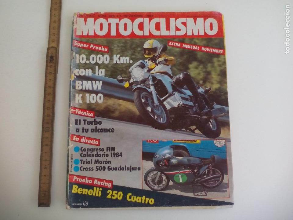 Cars and Motorcycles: REVISTA MOTOCICLISMO n&ordm; 825. 1983. BMW K 100, TRIAL MORON, CROSS 500 GUADALAJARA, BENELLI 250