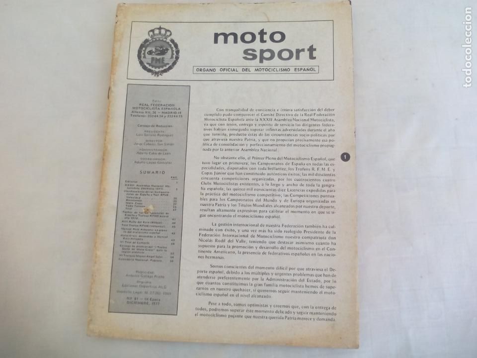 Cars and Motorcycles: REVISTA MOTO SPORT N&ordm; 81. 1977