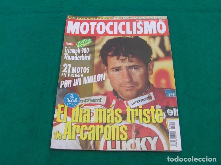Cars and Motorcycles: Revista Motociclismo. N&ordm; 1404. 17-23 Enero 1995. Arcarons, Dakar 95, Triumph 900Thunderbird,...
