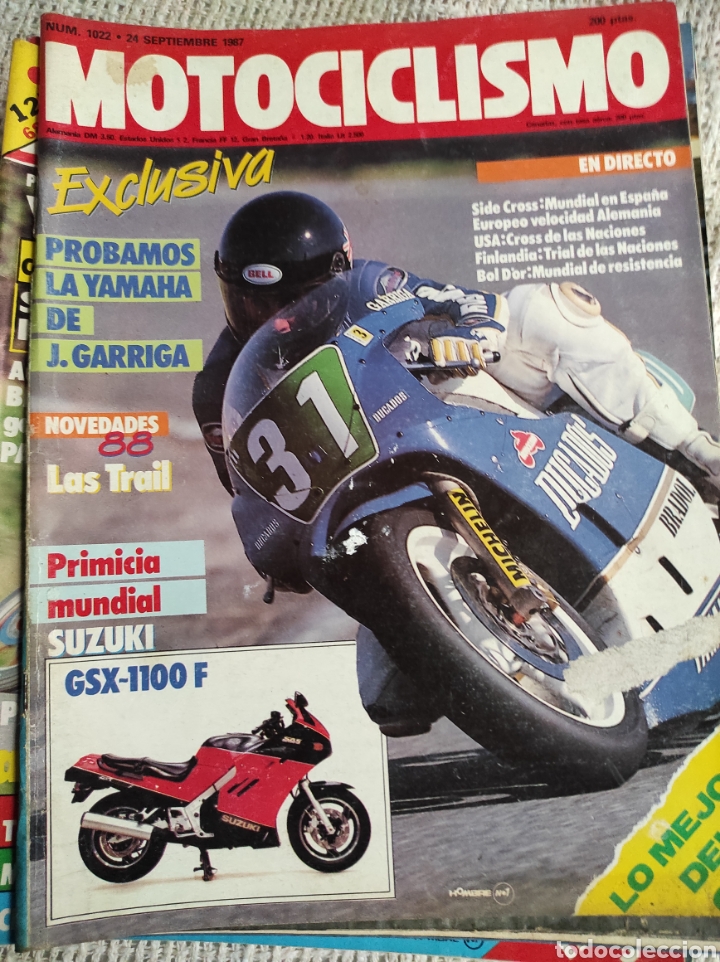 Coches y Motocicletas: MOTOCICLISMO N&ordm; 1022 A&Ntilde;O 1987. PRUEBA: SUZUKI GSX 1100 FJ. RACING: YAMAHA YZR 250
